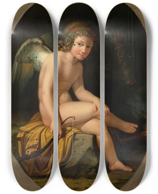 Triptych art skateboard deck of French School Cupid by French School (16-19-)