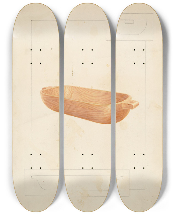 Triptych art skateboard deck of Floyd R Sharp Vat by Floyd R Sharp