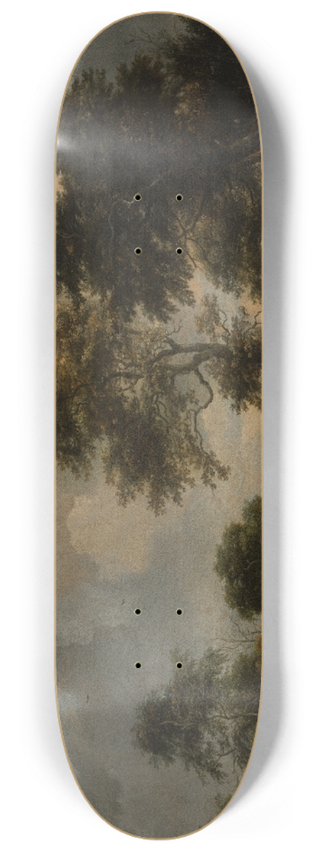 Jacob van Ruisdael - Forest Lake with two Swans 8.25 inch art skate deck