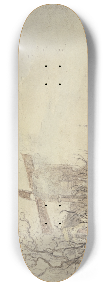 Jacob van Strij - Riverbank with windmill 8.25 inch art skate deck