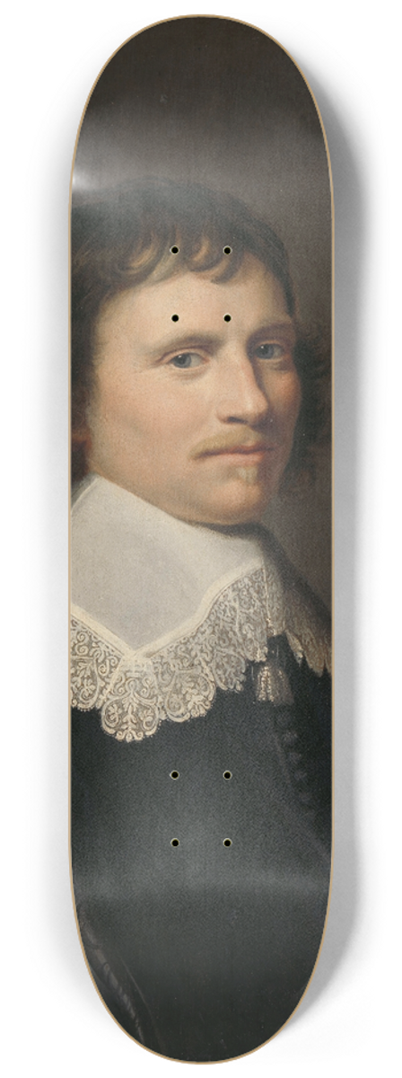Jacob Willemsz. Delff The Younger - Portrait of a Man, thought to be Salomon van Schoonhoven (1617-1653), Lord Lieutenant of Putten 8.25 inch art skate deck