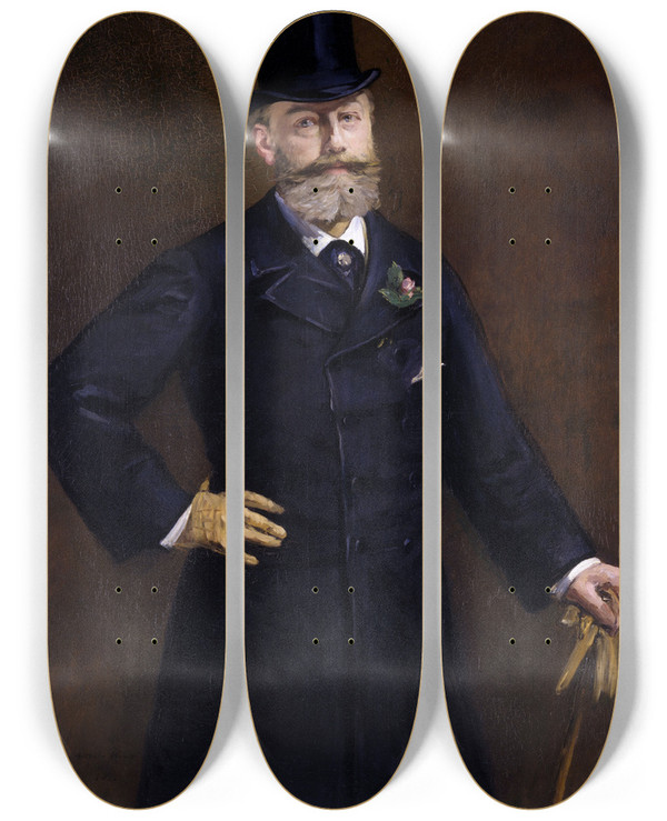 Triptych art skateboard deck of Douard Manet Antonin Proust by douard Manet (1832-1883)