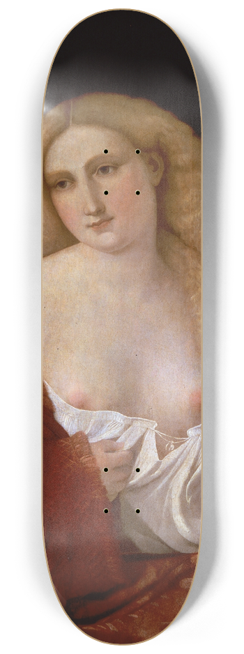 Jacopo Palma Il Vecchio - Portrait of a Woman know as Portrait of a Courtsesan 8.25 inch art skate deck