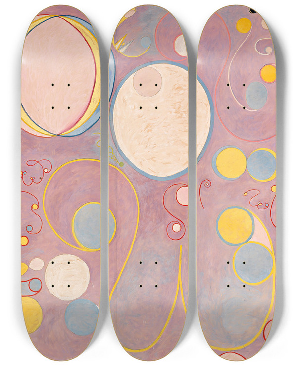 Triptych art skateboard deck of Hilma Af Klint The Ten Largest No 8 Adulthood by Hilma af Klint (1862-1944)