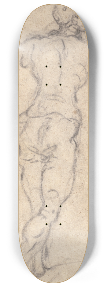 Jacopo Tintoretto - A Striding Youth with His Arms Raised, Seen from Behind 8.25 inch art skate deck