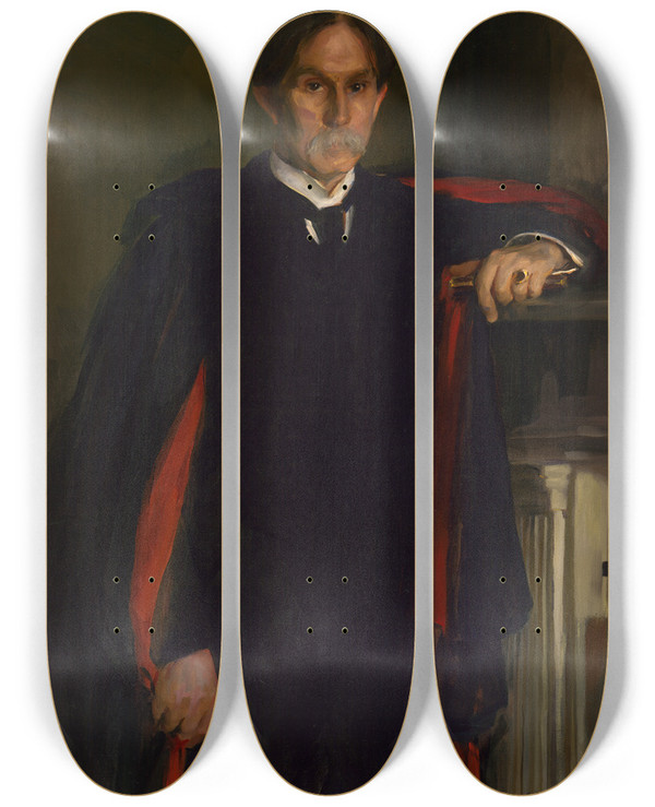 Triptych art skateboard deck of Cecilia Beaux Richard Watson Gilder by Cecilia Beaux (1855-1942)