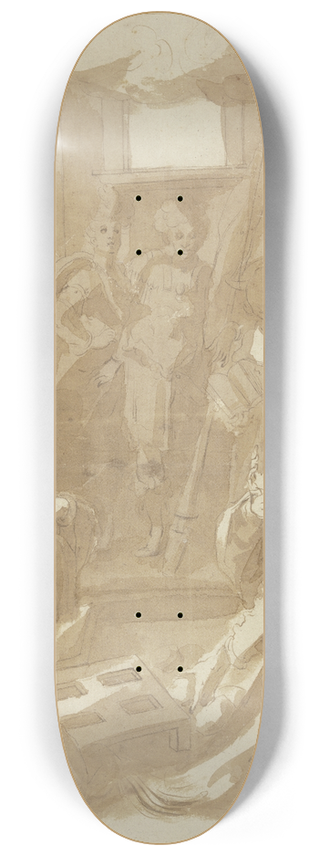 Jacques Bellange - Versammlung der Heiligen Laurentius, Stephanus, Dionysos, Petrus Martyr und Georg 8.25 inch art skate deck
