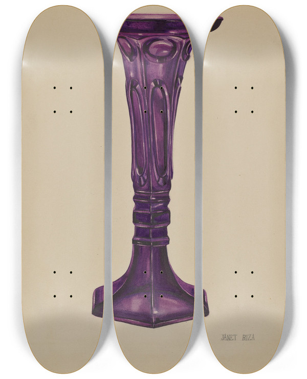 Triptych art skateboard deck of Janet Riza Vase_5 by Janet Riza (20-)