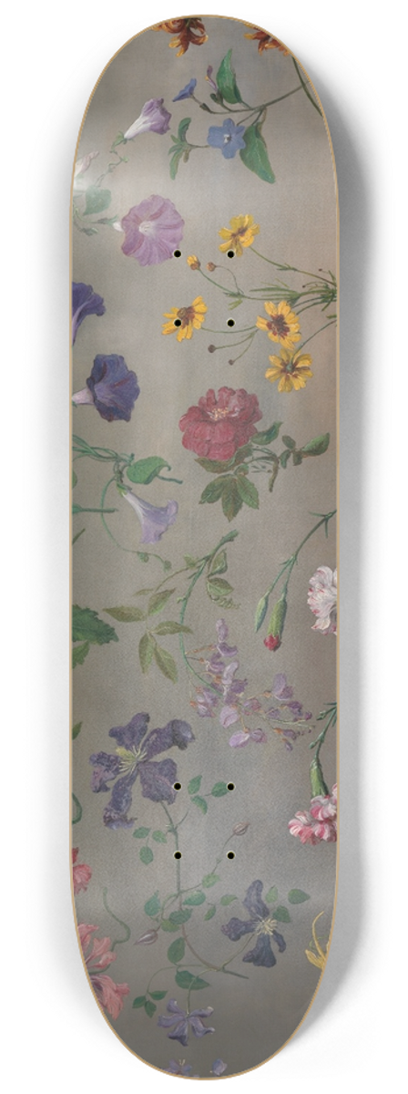 Jacques-Laurent Agasse - Studies of Flowers 8.25 inch art skate deck