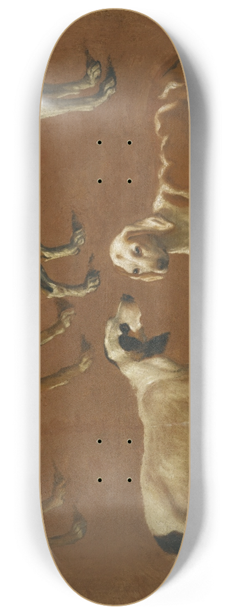 Jacques-Laurent Agasse - Study Of Four Pointers 8.25 inch art skate deck