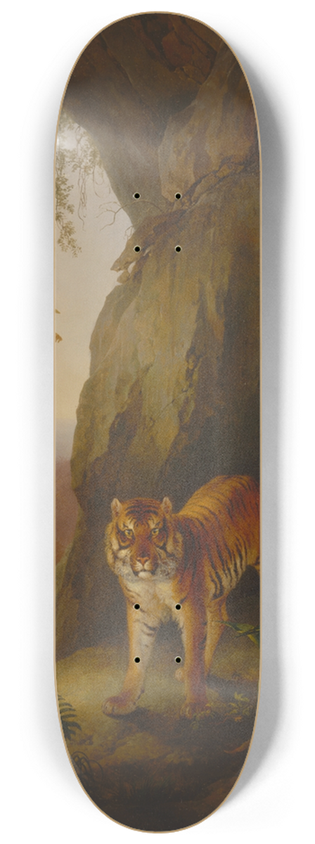 Jacques-Laurent Agasse - Tiger in a Cave 8.25 inch art skate deck