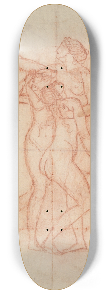 Jacques Louis David - Study for the Wife and Daughters of Brutus 8.25 inch art skate deck