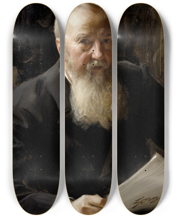 Triptych art skateboard deck of Anders Zorn Carl Fredrik Liljevalch by Anders Zorn (1860-1920)