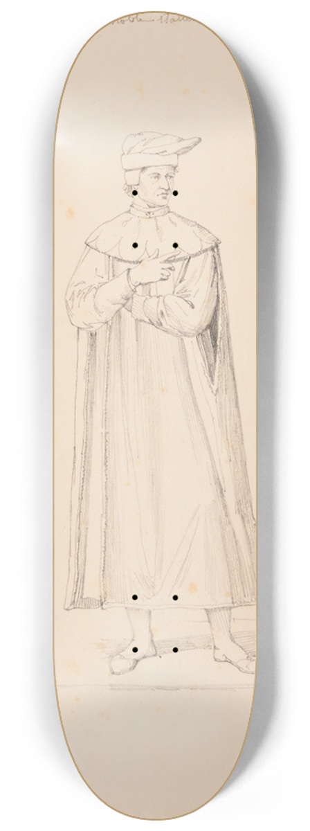 Jacques-Raymond Brascassat - Noble italien, XVe s. 8.25 inch art skate deck