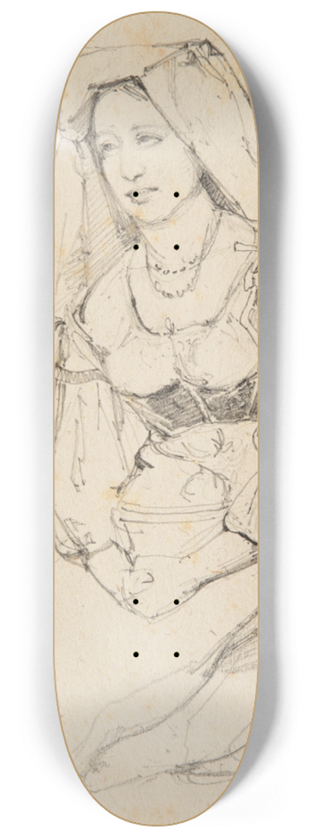 Jacques-Raymond Brascassat - tude de femme assise 8.25 inch art skate deck