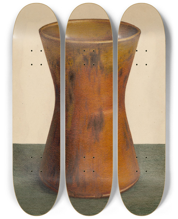Triptych art skateboard deck of John Matulis Vase by John Matulis