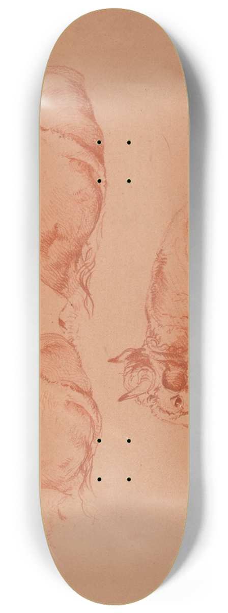 Jacques-Raymond Brascassat - tude de trois vaches couches 8.25 inch art skate deck