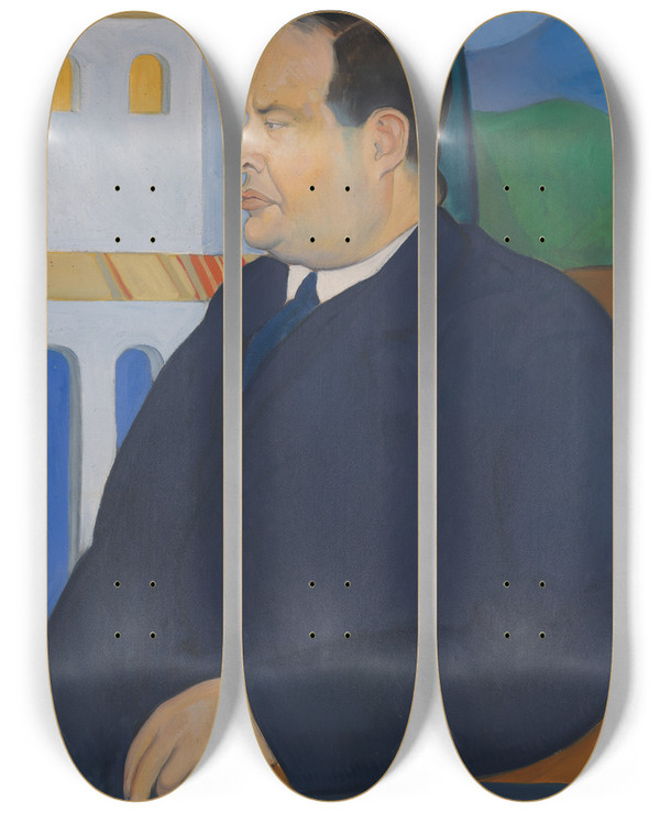 Triptych art skateboard deck of Raphael Sala Portrait Of Josephstella by Raphael Sala (1891-1927)