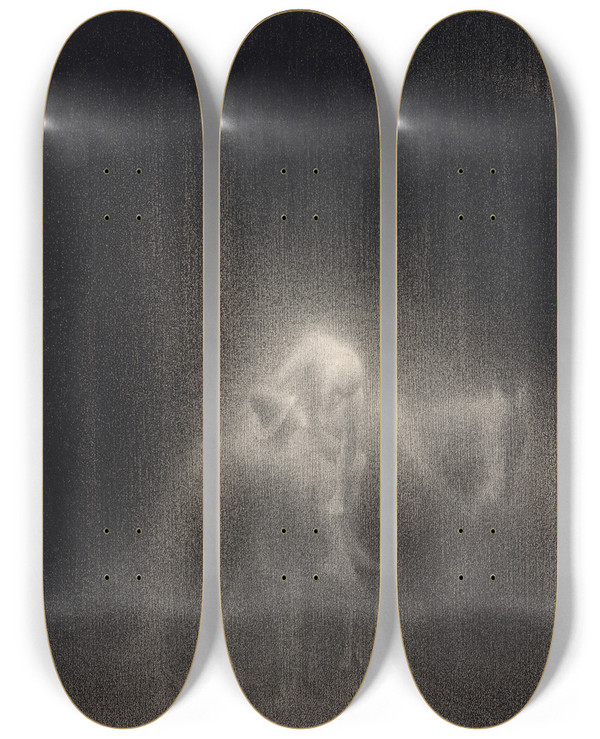 Triptych art skateboard deck of Charles Angrand Le Bon Samaritain by Charles Angrand (1854-1926)