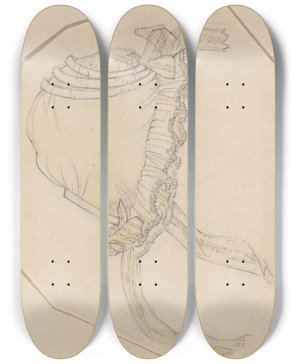 Triptych art skateboard deck of Rosalia Lane Cap_5 by Rosalia Lane