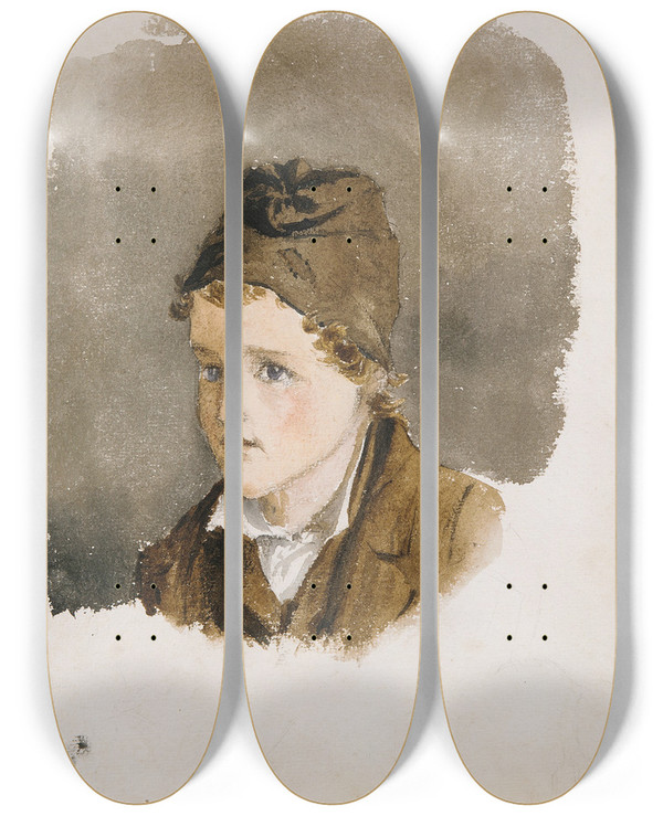 Triptych art skateboard deck of John Singer Sargent Gottlieb Feutz Mrren by John Singer Sargent (1856-1925)