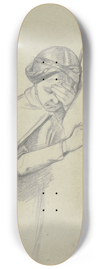 Jakob Becker - Angelehntes Mdchen, die Hand vor dem Gesicht 8.25 inch art skate deck