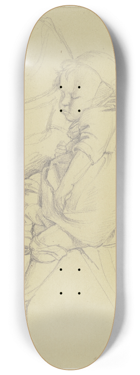 Jakob Becker - Auf dem Scho einer Frau schlafendes Kind 8.25 inch art skate deck