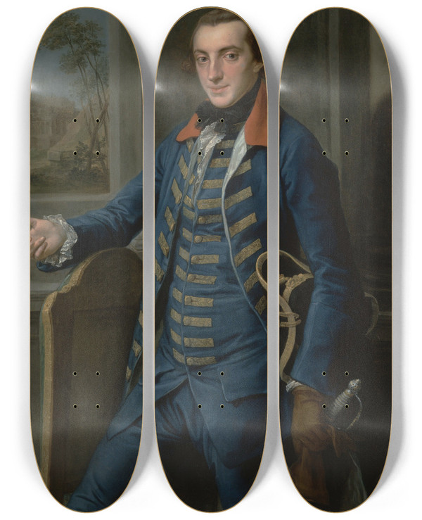 Triptych art skateboard deck of Pompeo Batoni William Weddell by Pompeo Batoni (1708-1787)