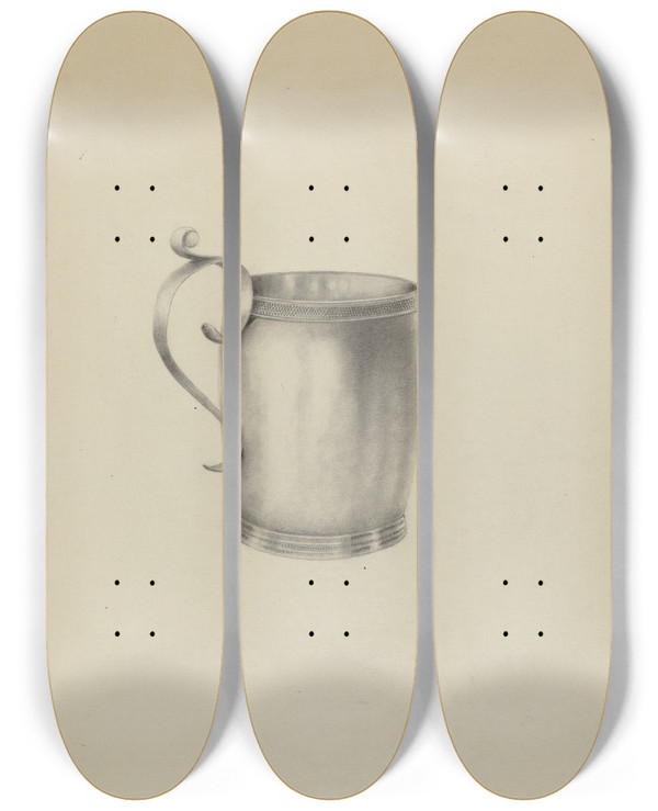 Triptych art skateboard deck of Holger Hansen Silver Mug_2 by Holger Hansen