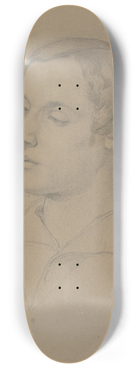 Jakob Becker - Brustbild eines jungen Mannes nach links 8.25 inch art skate deck