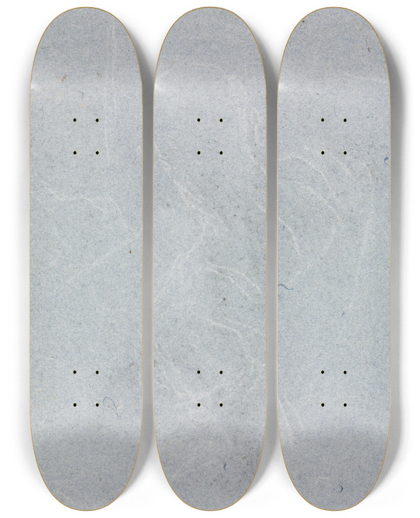 Triptych art skateboard deck of Francesco Lorenzi Figure Study by Francesco Lorenzi (1723-1787)