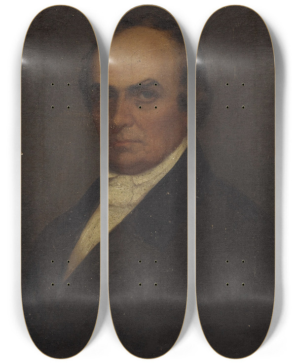 Triptych art skateboard deck of Chester Harding Daniel Webster_1 by Chester Harding (1792-1866)
