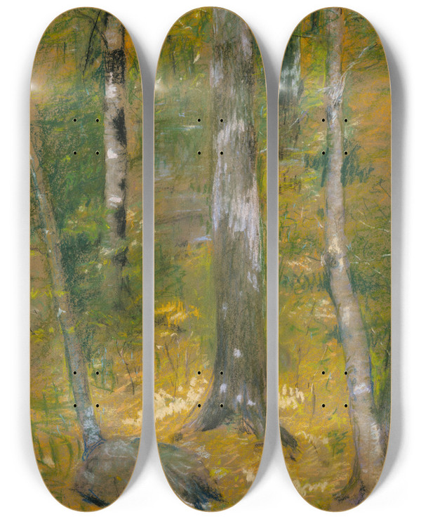 Triptych art skateboard deck of Alice Pike Barney Onteora by Alice Pike Barney (1857-1931)