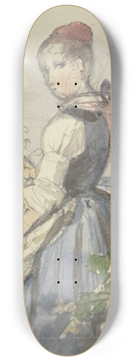 Jakob Becker - Farm girl in the garden 8.25 inch art skate deck