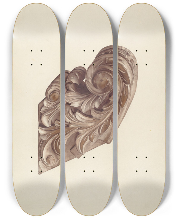 Triptych art skateboard deck of Hazel Hyde Billethead_2 by Hazel Hyde