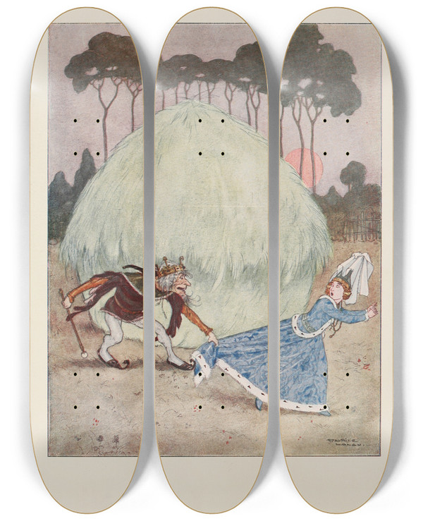Triptych art skateboard deck of Maurice Lalau Stop Thief Stop Thief by Maurice Lalau