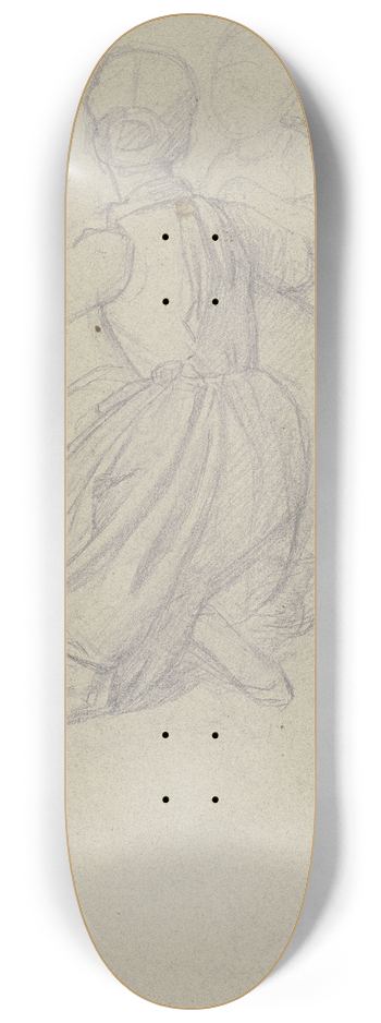 Jakob Becker - Rckenansicht eines knienden jungen Mdchens mit Kind 8.25 inch art skate deck