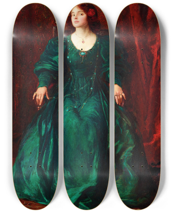 Triptych art skateboard deck of Tom Edwin Mostyn Vanity by Tom Edwin Mostyn