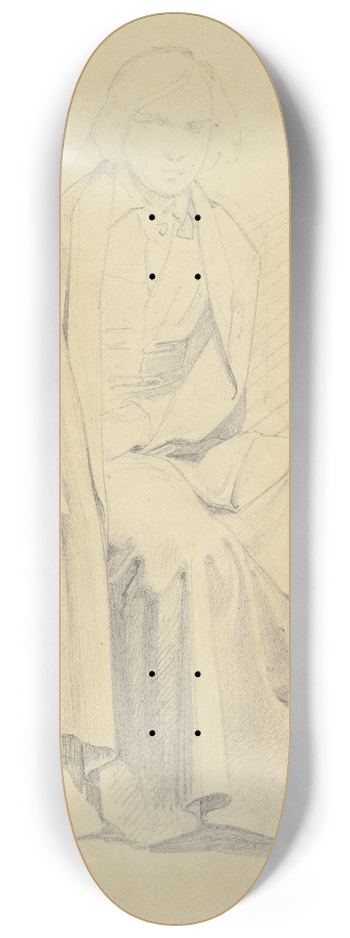 Jakob Becker - Sitzender Jngling in weitem Mantel 8.25 inch art skate deck