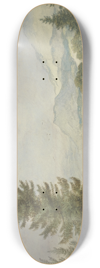 Allaert van Everdingen - Gebirgslandschaft, links hohe Tannen, rechts zwei Htten 8.25 inch art skate deck