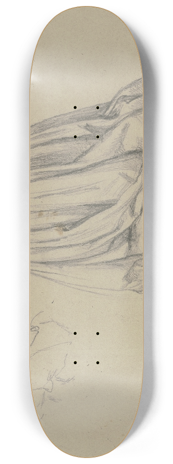 Jakob Becker - Studienblatt; Kniende weibliche Gewandfigur, zwei Frauen im Gesprch 8.25 inch art skate deck