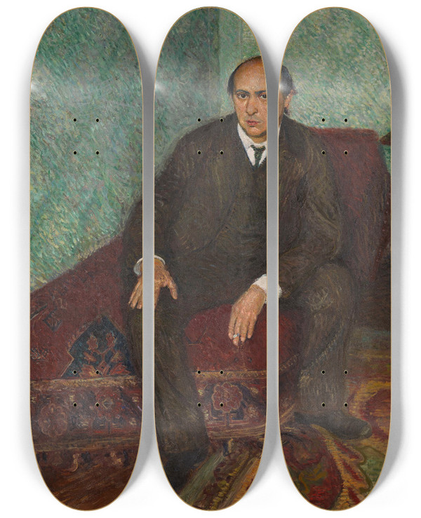 Triptych art skateboard deck of Richard Gerstl Portrt Arnold Schnberg by Richard Gerstl (1883-1908)