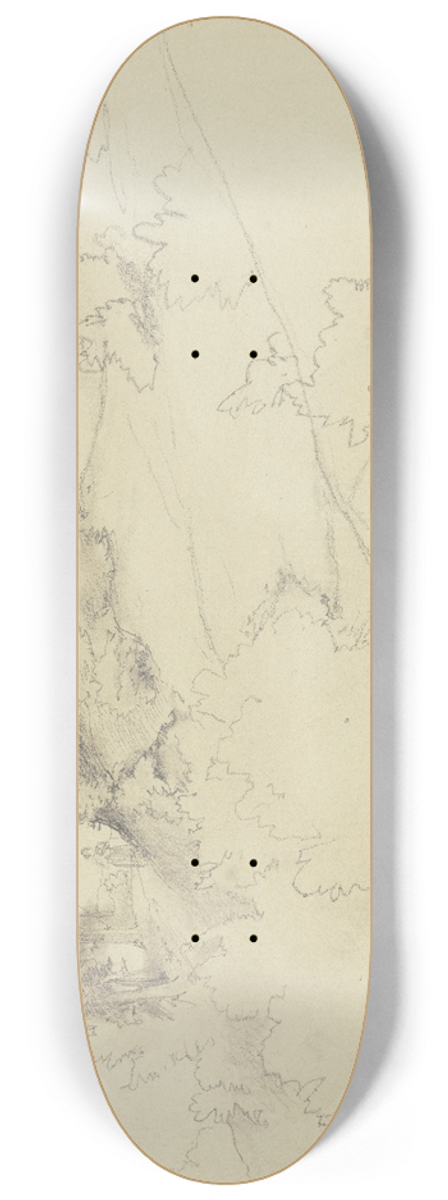 Jakob Becker - Wiesenlandschaft mit Bumen 8.25 inch art skate deck