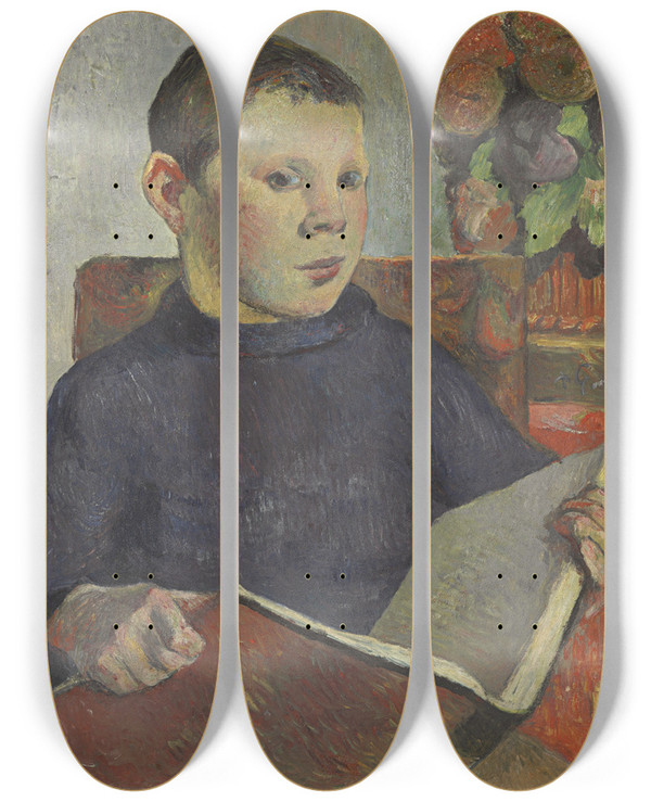 Triptych art skateboard deck of Paul Gauguin Clovis by Paul Gauguin (1848-1903)