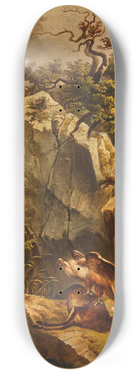 Jakob Canciani - A griffonvulture with a dead deer 8.25 inch art skate deck