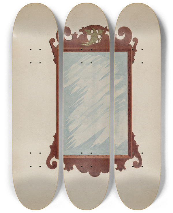 Triptych art skateboard deck of Fred Weiss Mirror_2 by Fred Weiss