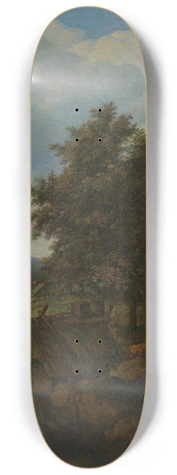 Allaert van Everdingen - Swedish Landscape with a Water Mill 8.25 inch art skate deck