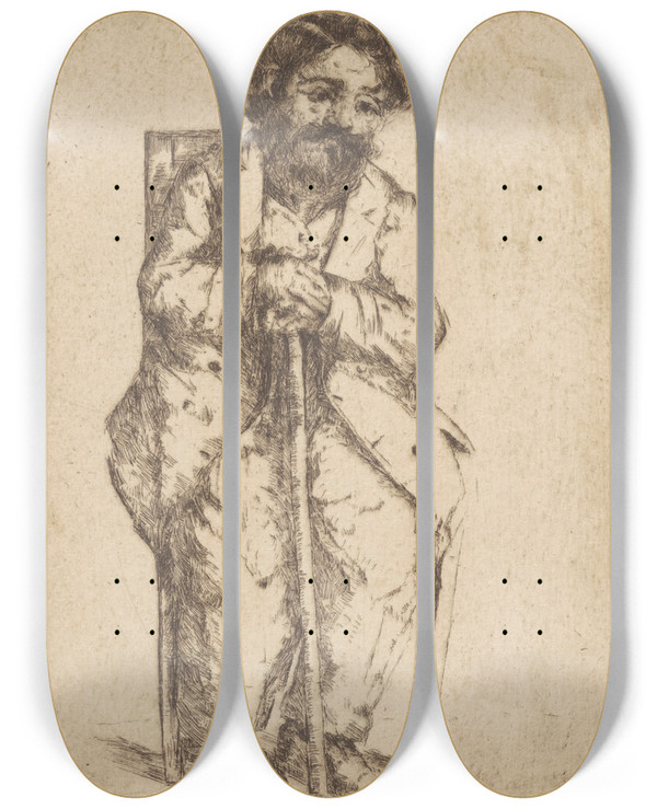 Triptych art skateboard deck of Mina Arndt The Dwarf by Mina Arndt (1885-1926)