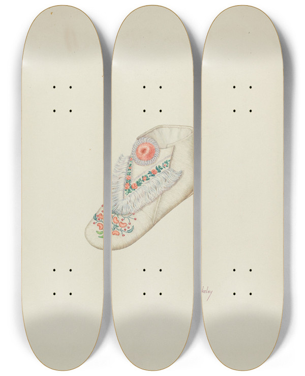 Triptych art skateboard deck of Hal Blakeley Babys Shoe by Hal Blakeley