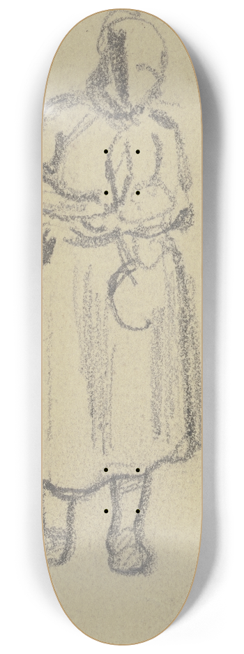 Jakob Frchtegott Dielmann - Buerin, eine Sichel in der Hand haltend, etwas nach rechts gewendet 8.25 inch art skate deck